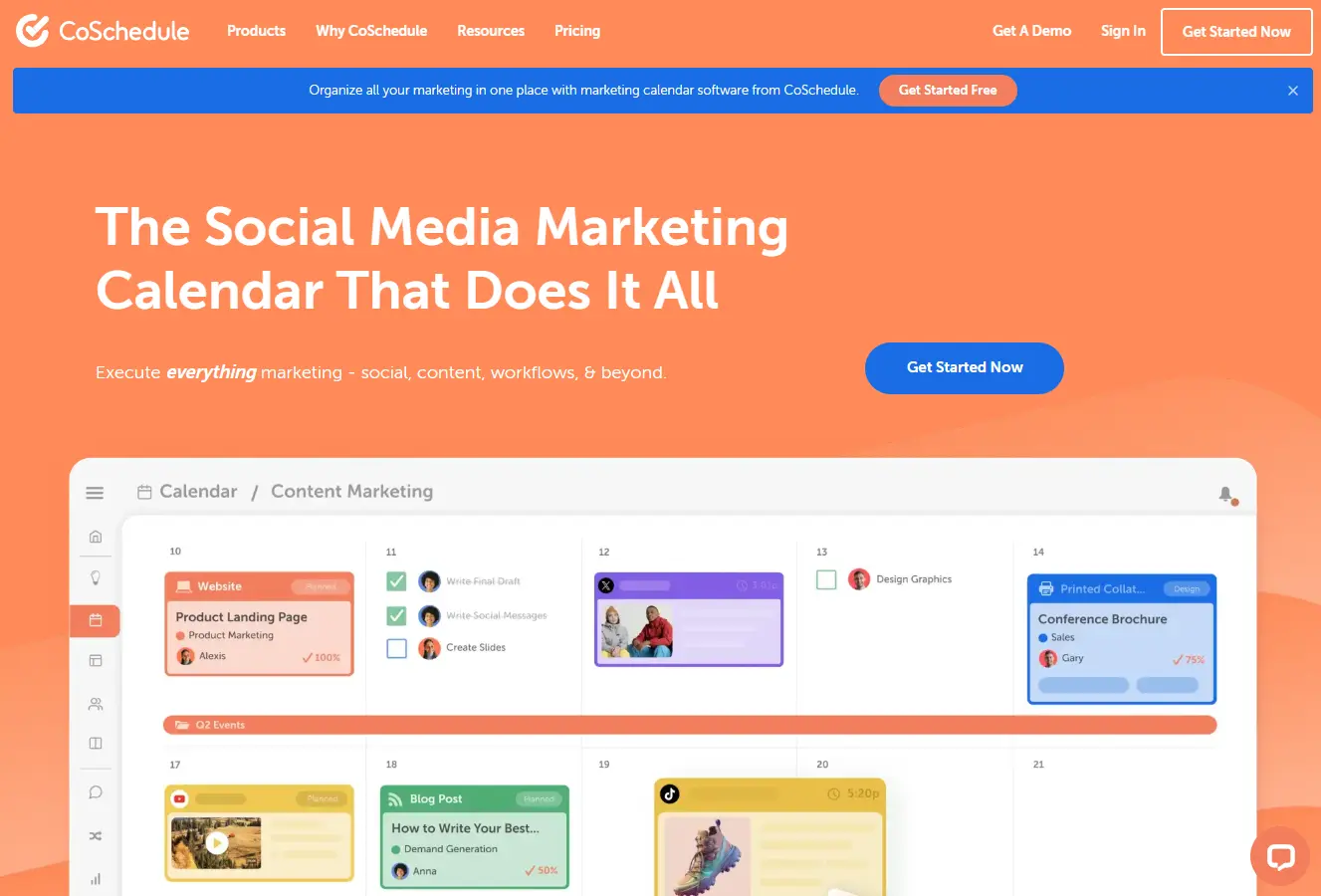 CoSchedule marketing calendar