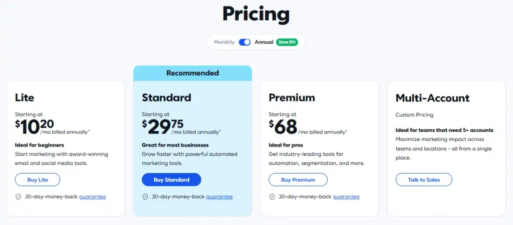 11 Best MailerLite Alternatives To Get Better Email Marketing Experience 32 Constant Contact Pricing