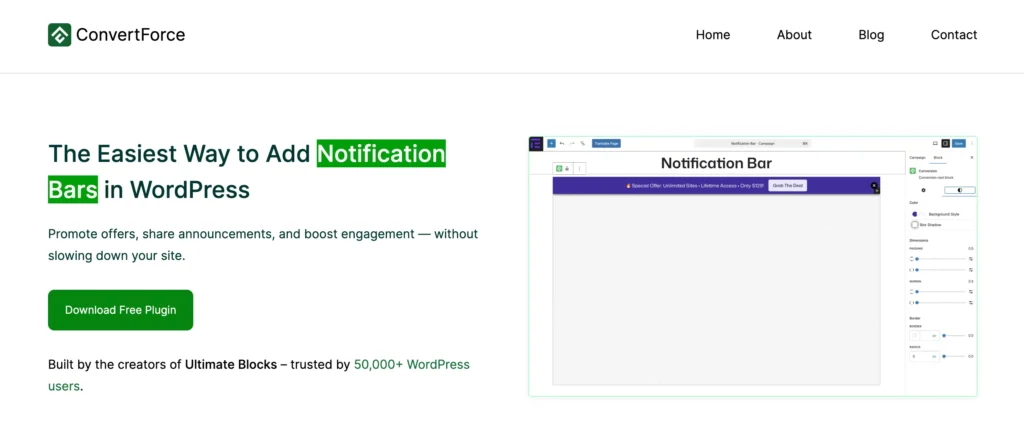ConvertForce Landing Page