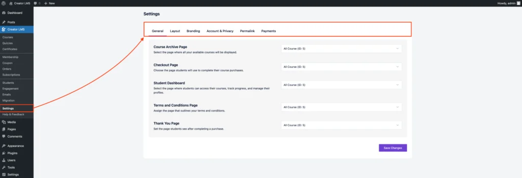 Global Settings For Creator LMS 1 Global Settings - Creator LMS