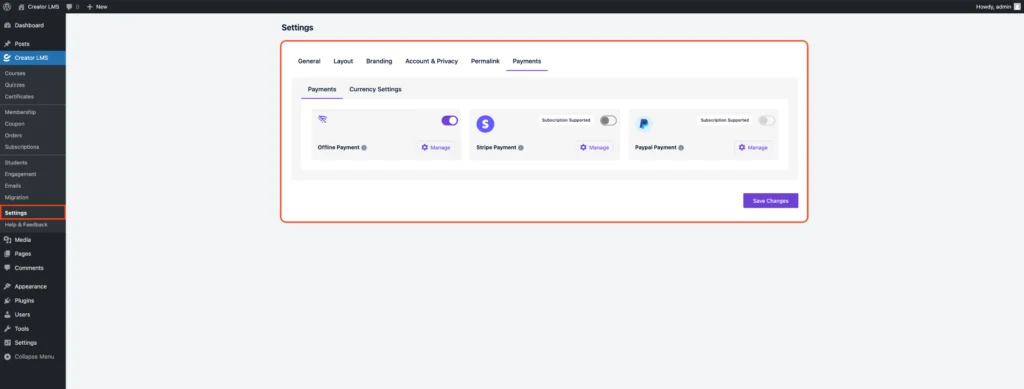 Global Settings For Creator LMS 9 Permalink Settings-Creator LMS