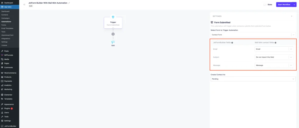 How to Use JetForm Builder And Mail Mint To Collect Leads 9 Mapping with Mail Mint Fields