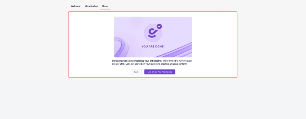 Creator LMS-Setup Done 