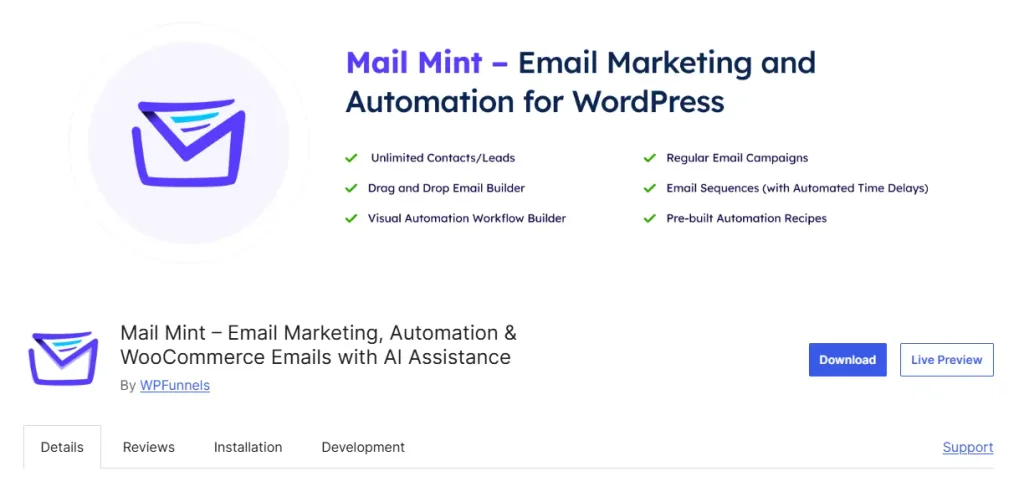 1. Mail Mint – Email Marketing Automation WooCommerce Emails with AI Assistance