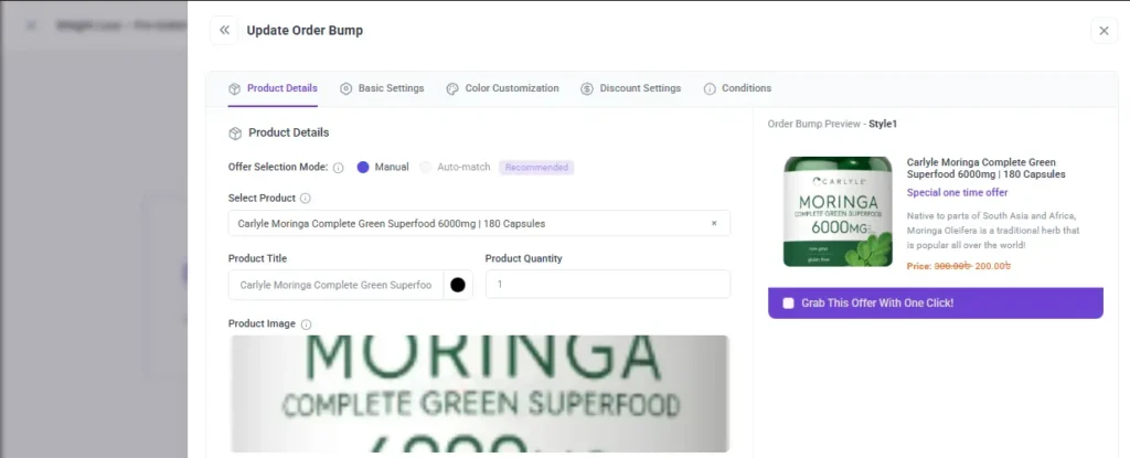8. wpfunnels order bump settings