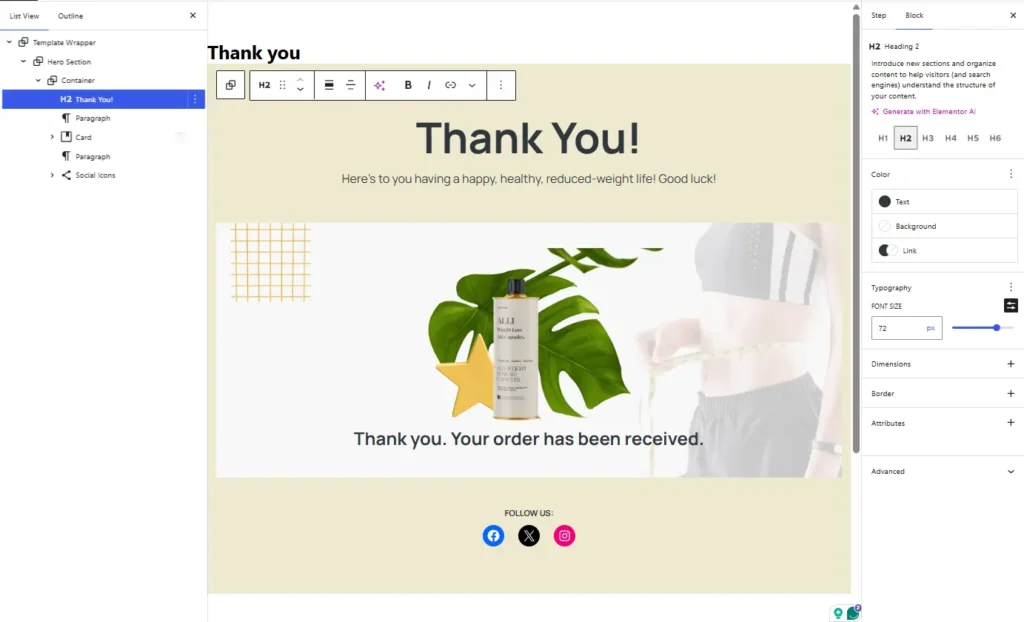 9. wpfunnels edit thank you page