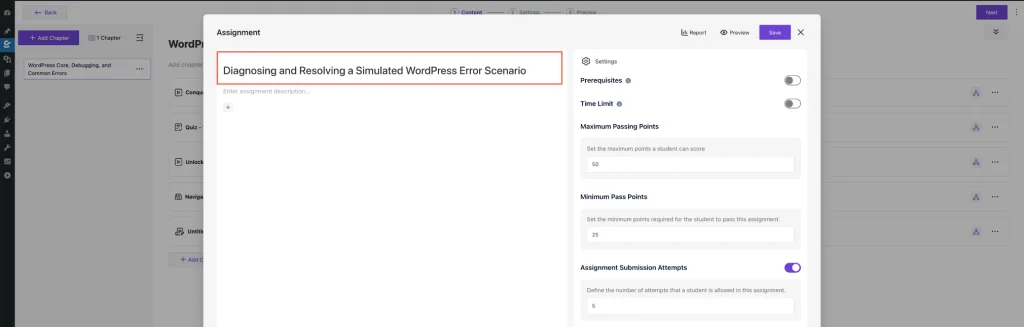 Add the Assignment Title 