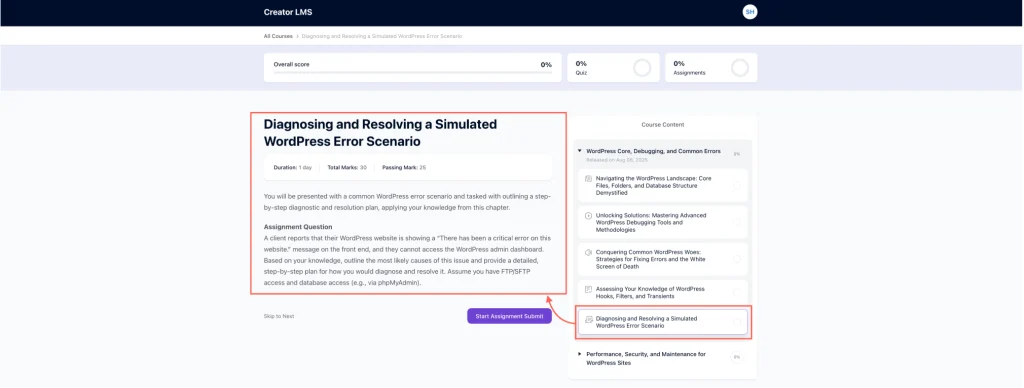 Assignments Preview 