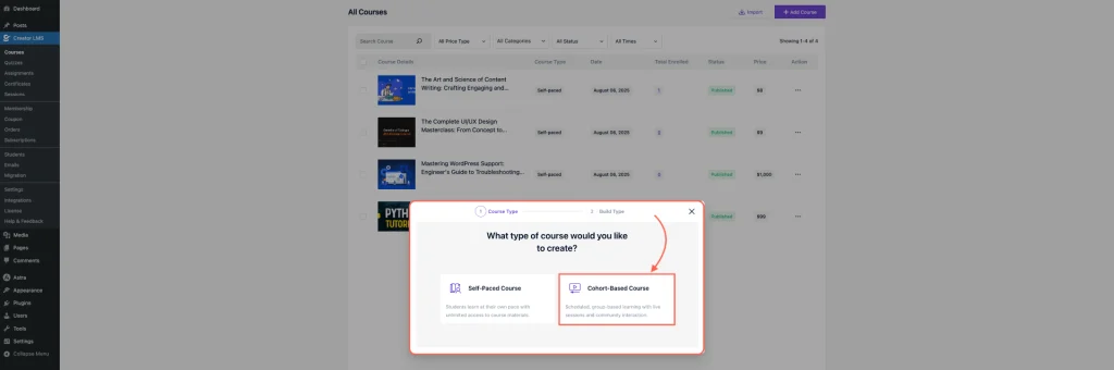 Choose Cohort Based Course