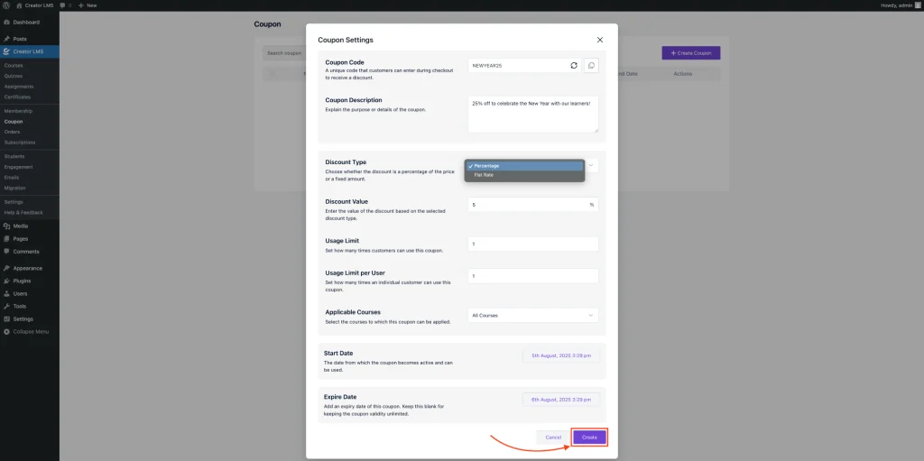 Coupon Dashboard Overview