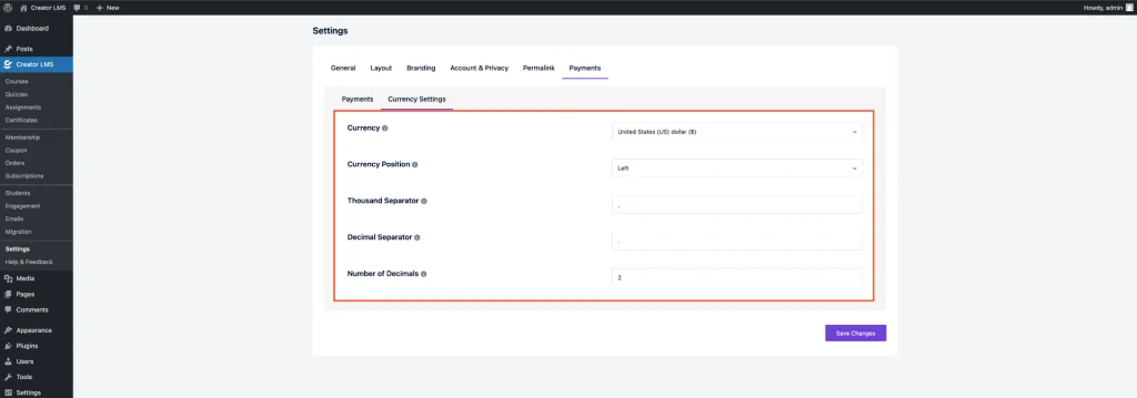 Bank Transfer Creator LMS 