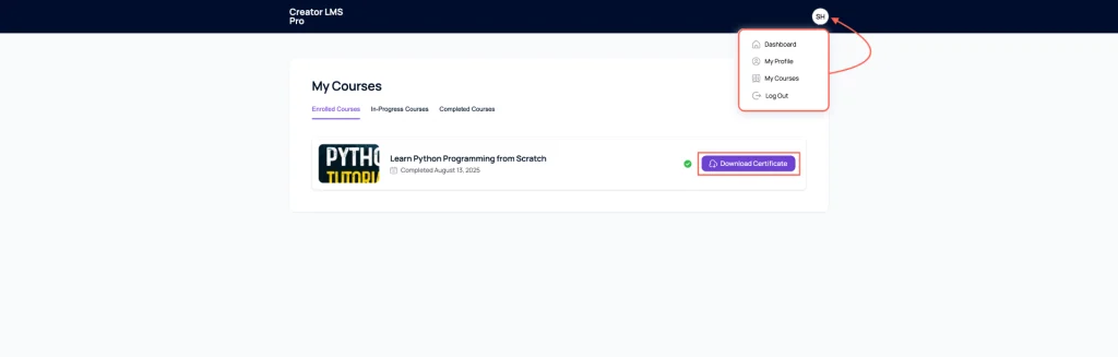 How to Design the Certificate in Creator LMS 7 Download the Certificates