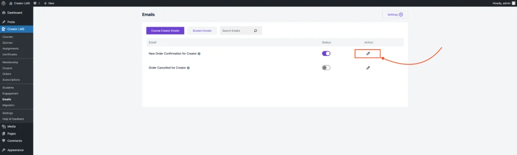 Edit Email Content