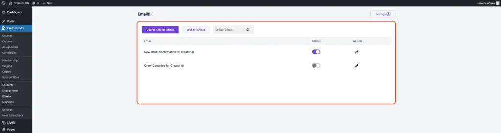 Email Dashboard 