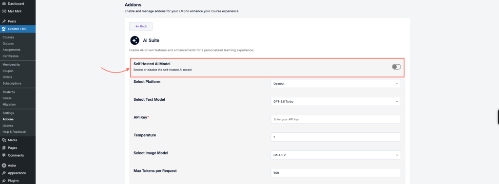 How to Create a Course Outline Using "Generate Outline with AI" in Creator LMS 2 Enable Self Hosted AI Model