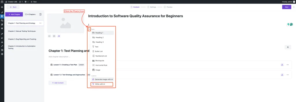 How to Create a Course Outline Using "Generate Outline with AI" in Creator LMS 12 Generate Ai Description