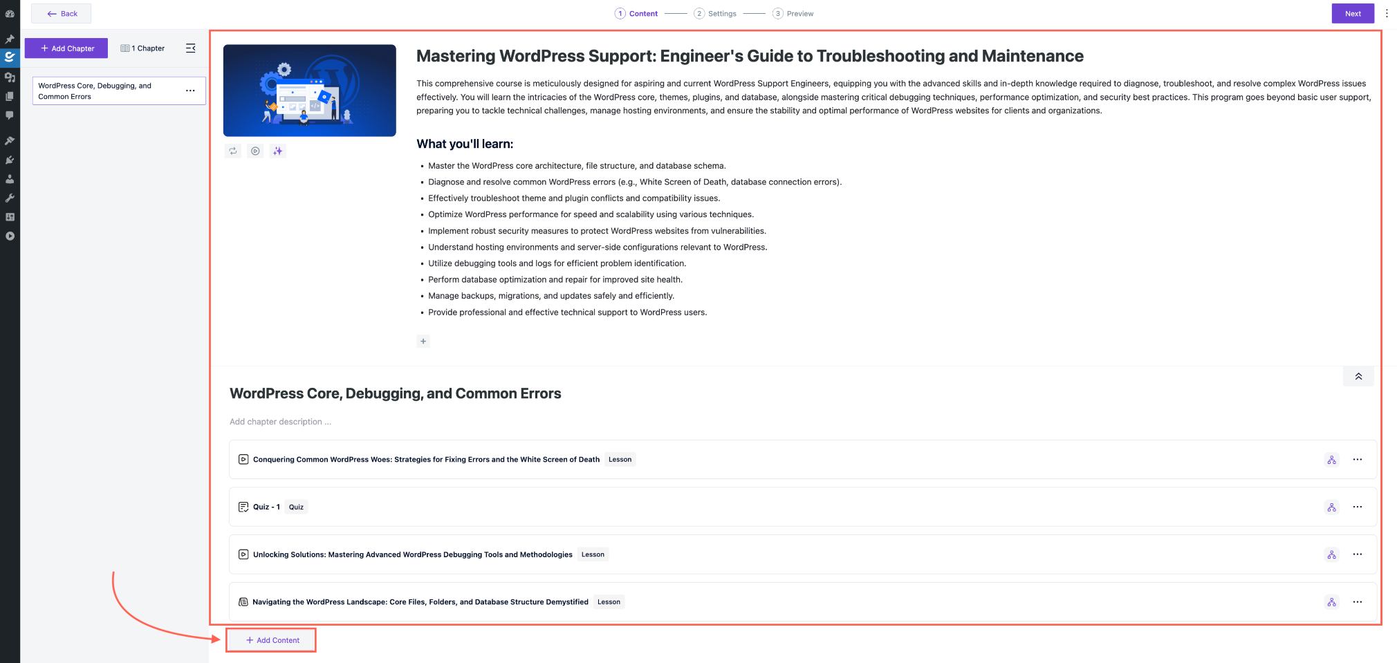 How to Create a Quiz in Creator LMS 3 Go to Course Module