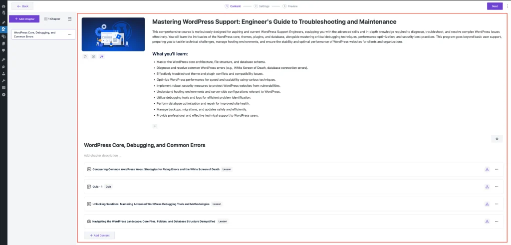 Review Migrated Course 