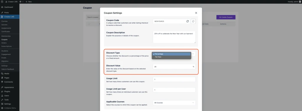 Coupon Dashboard Overview