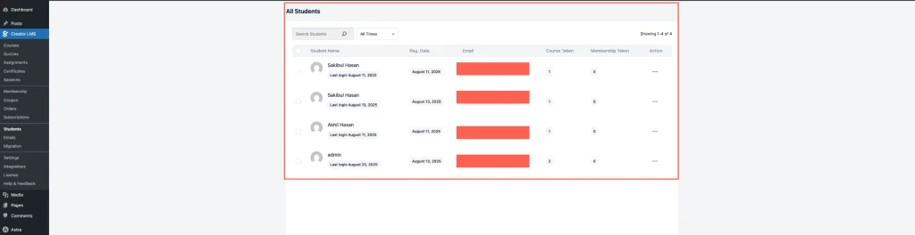 Students Dashboard 