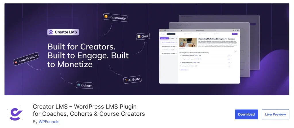 Creator LMS: WordPress LMS for Coaches With Native Checkout