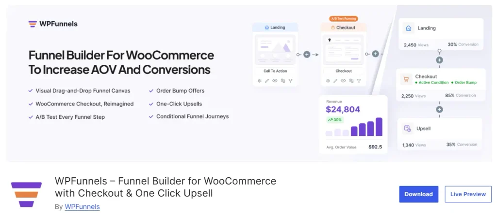 WPFunnels – Funnel Builder for WooCommerce with Checkout & One Click Upsell