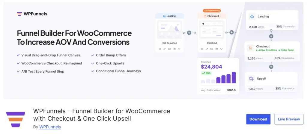3. WPFunnels – Funnel Builder for WooCommerce with Checkout One Click Upsell