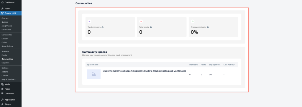 Community Dashboard