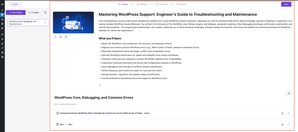 Course Dashboard Community