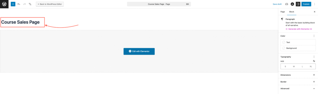 How to Design a Course Sales Page Using Creator LMS Shortcodes 2 Enter a page title