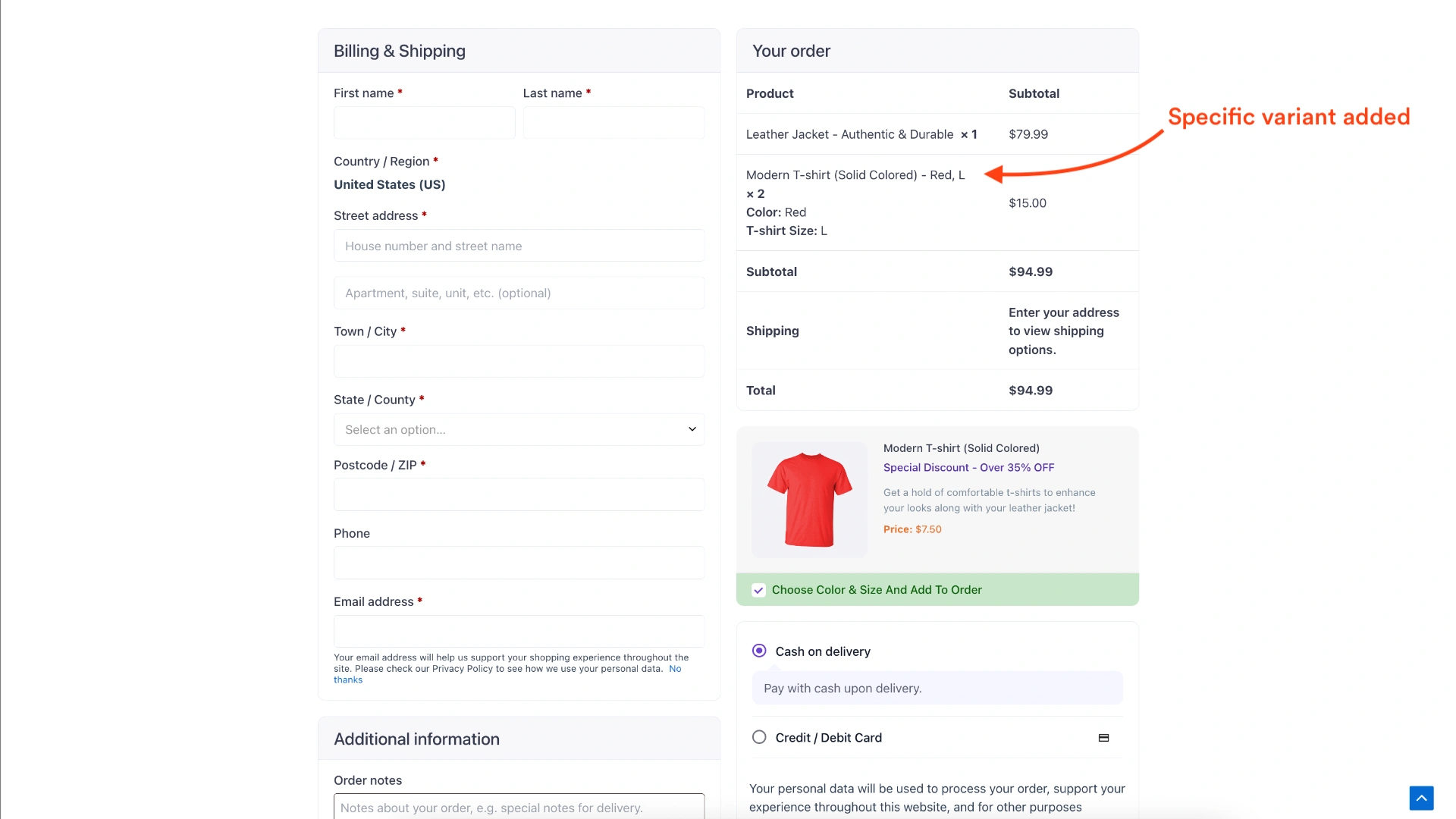 Exciting Update: Variable Products As Order Bumps - A Small Feature With Big Impact 20 Right variant will be added to cart