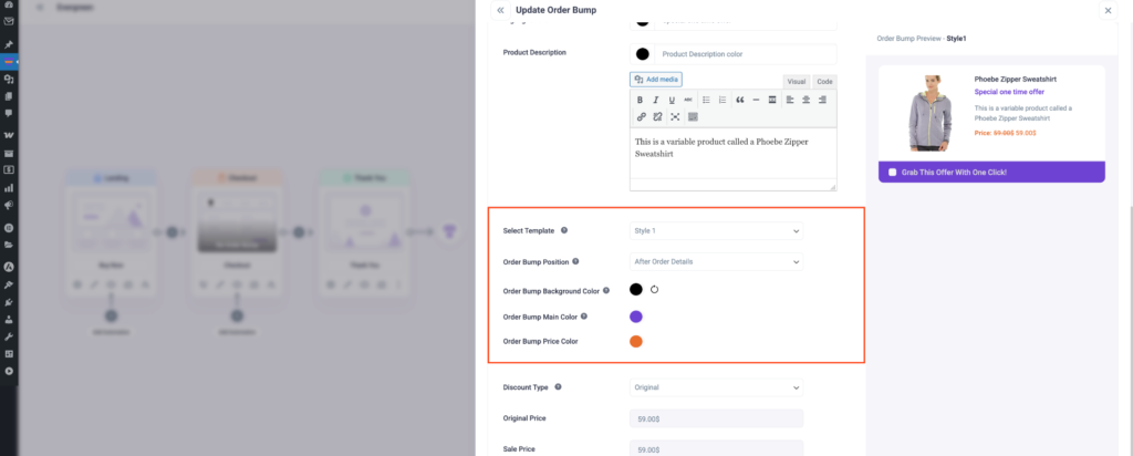 How to Add Variable Products to Order Bumps 7 Choose Order bump template and Additional Edit