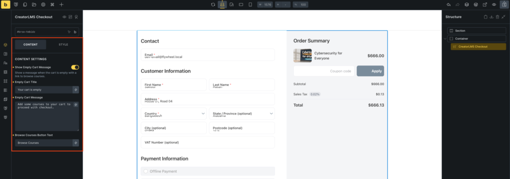 Design Your Course Steps with Bricks in Creator LMS 7 Content Settings