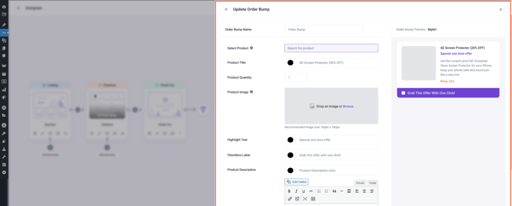 How to Add Variable Products to Order Bumps 4 Order bump settings
