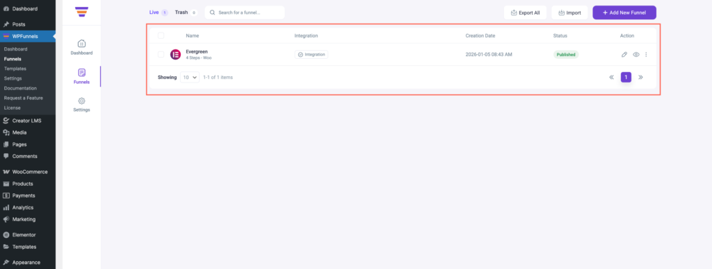 Edit Any Funnel or Import a New One