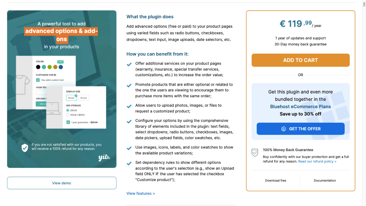 3. YITH WooCommerce Product Add-Ons