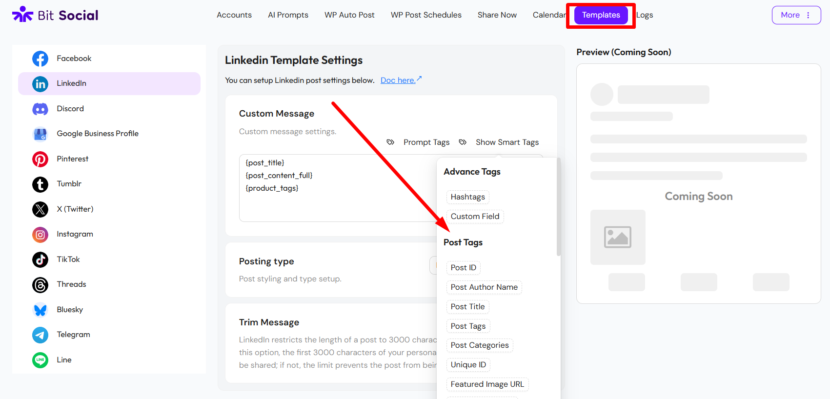 Set up Templates Tags