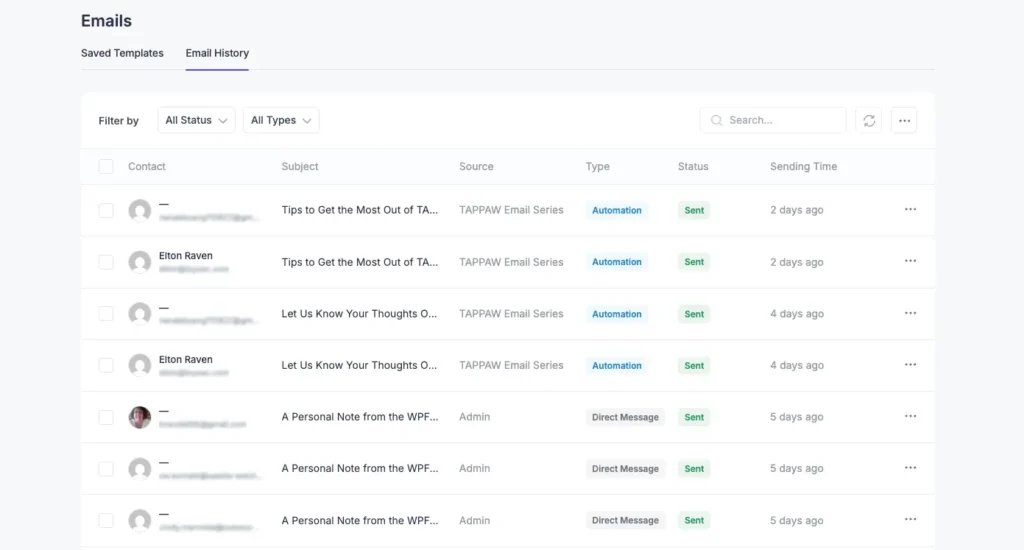 email history