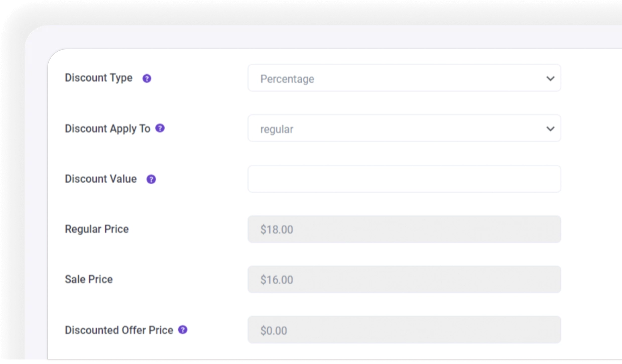 Custom Special Discounts