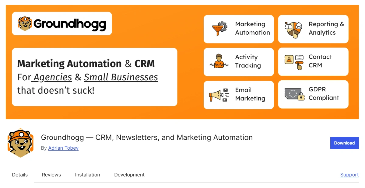 Groundhogg self hosted email marketing software
