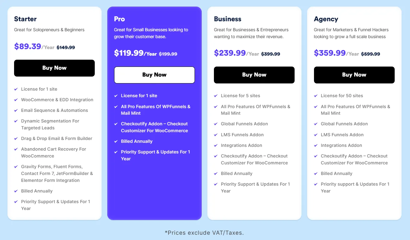 Mail Mint pricing plans