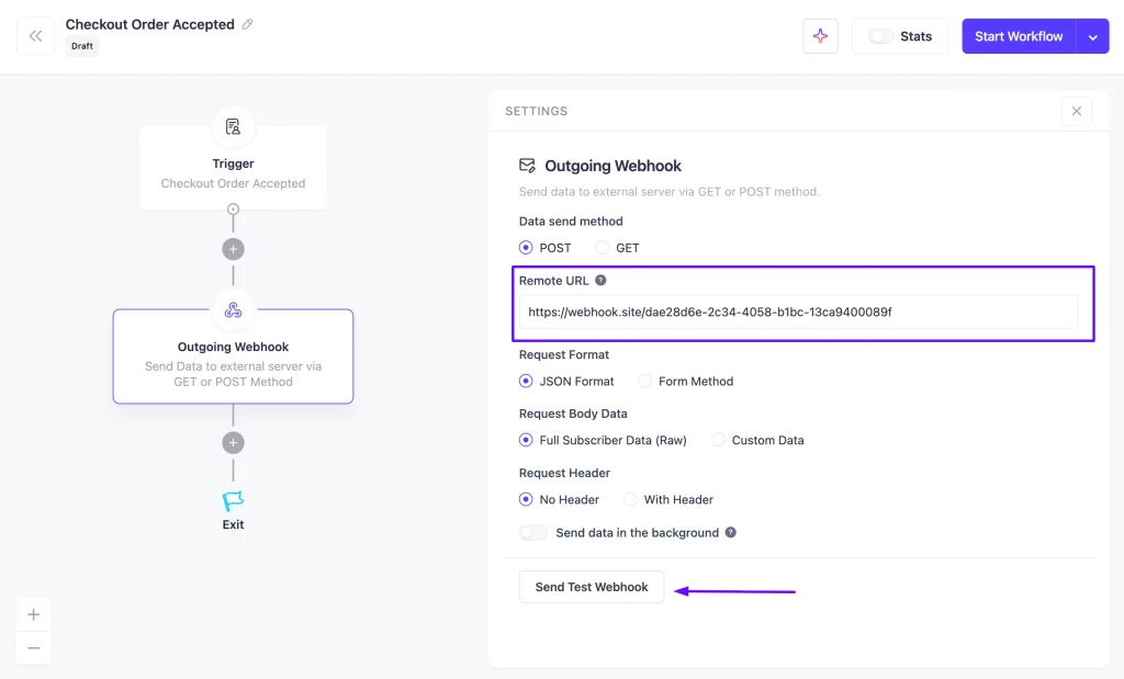 Webhook Integration with Mail Mint 6 outgoing webhook configuration