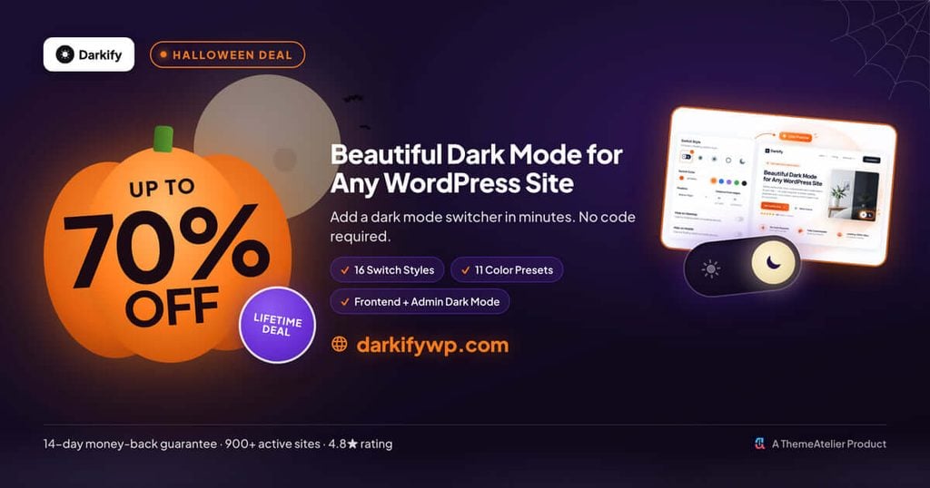 Darkify Dark Mode Halloween Deal Details 2026