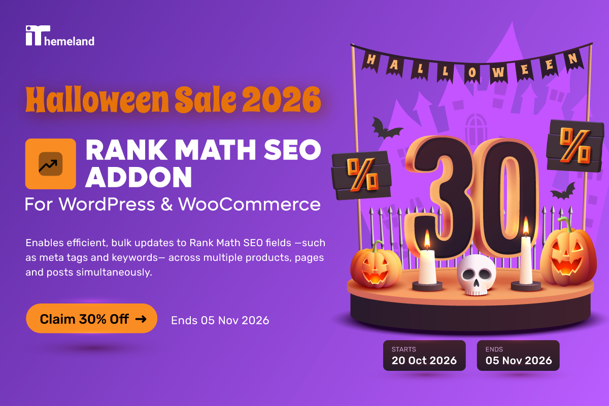 Bulk Edit Rank Math SEO Halloween Deal Details 2026